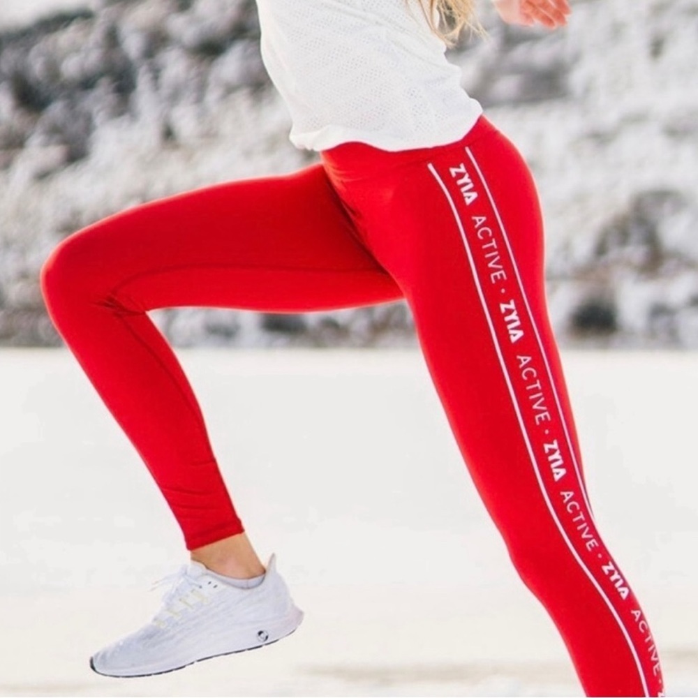 Zyia active womens red leggings size 4